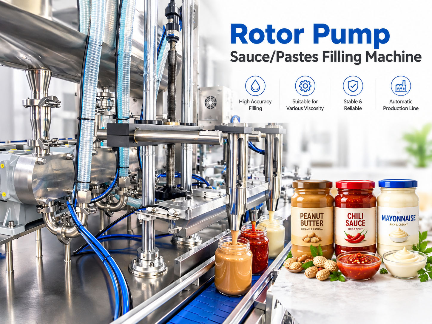 Rotor Pump Filling Machine for Thick Sauces:Working Principle,Types,Applications and Selection Guide