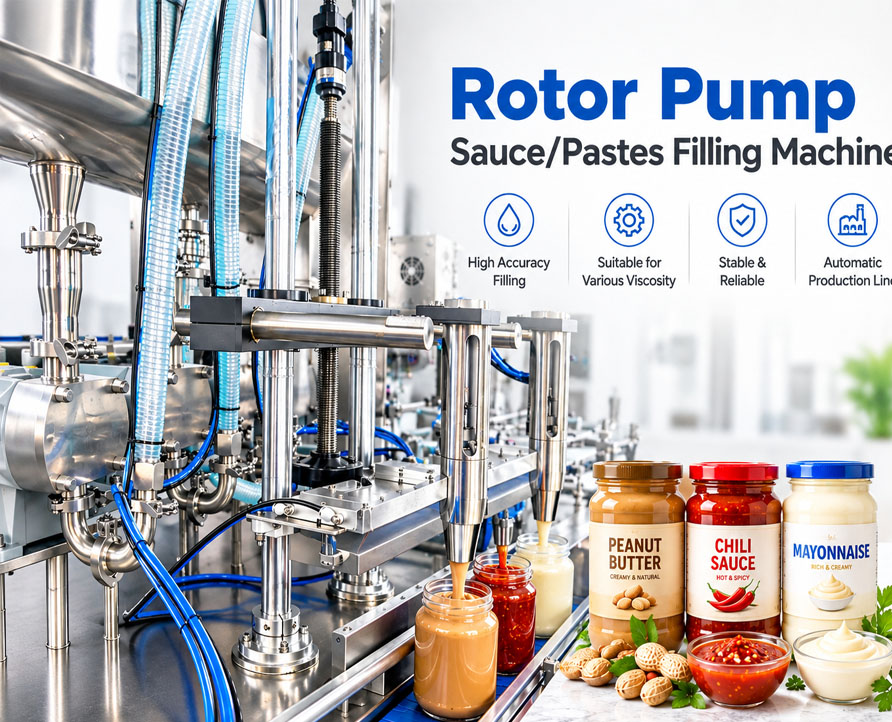 Rotor Pump Filling Machine for Thick Sauces: Working Principle,Types,Applications and Selection Guide