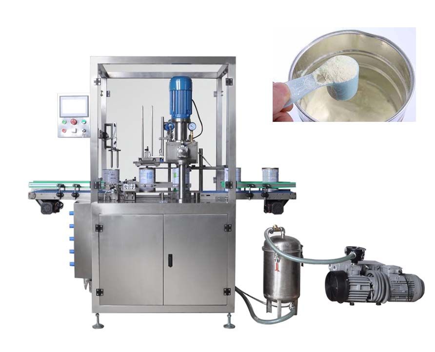 Automatic Vacuum Nitrogen Flushing Sealing Milk Powder Can Sealing Machine, Nitrogen Can Sealing Machine