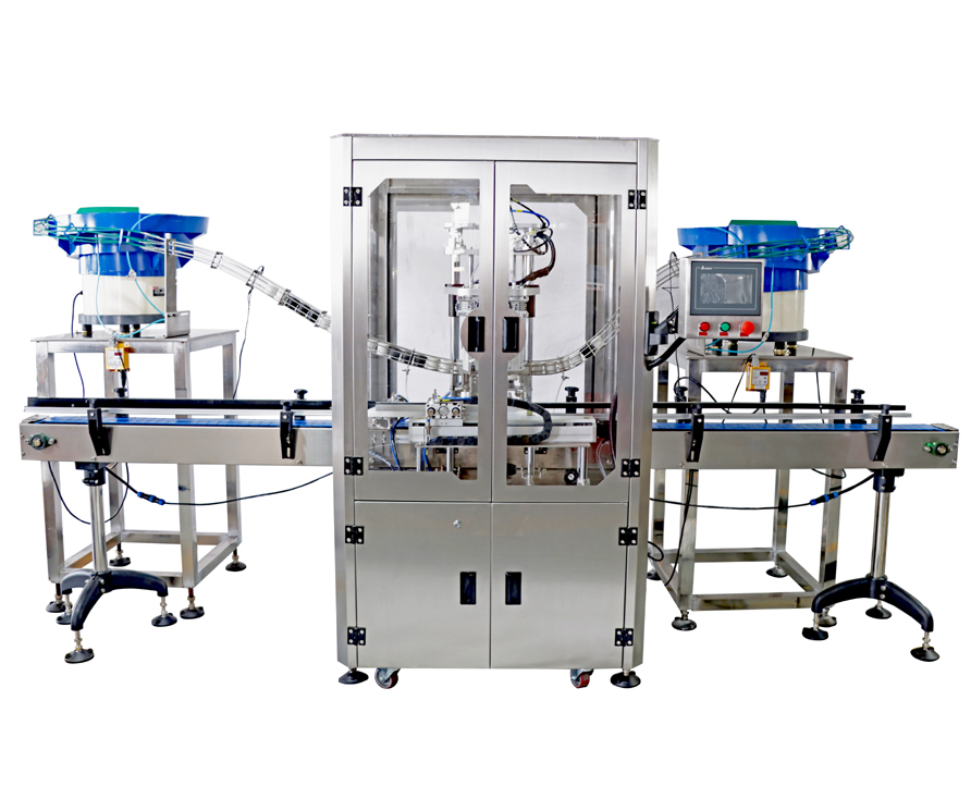 Double-head servo gripping and capping machine (linear type)，Double head capping machine FH-SSC002