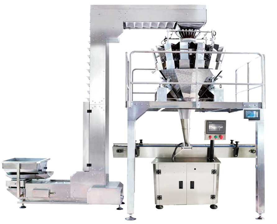 Granules Weighing Filling Machine Line,Solid Product Machine Packing Line,Can Filling and Sealing Packaging Line