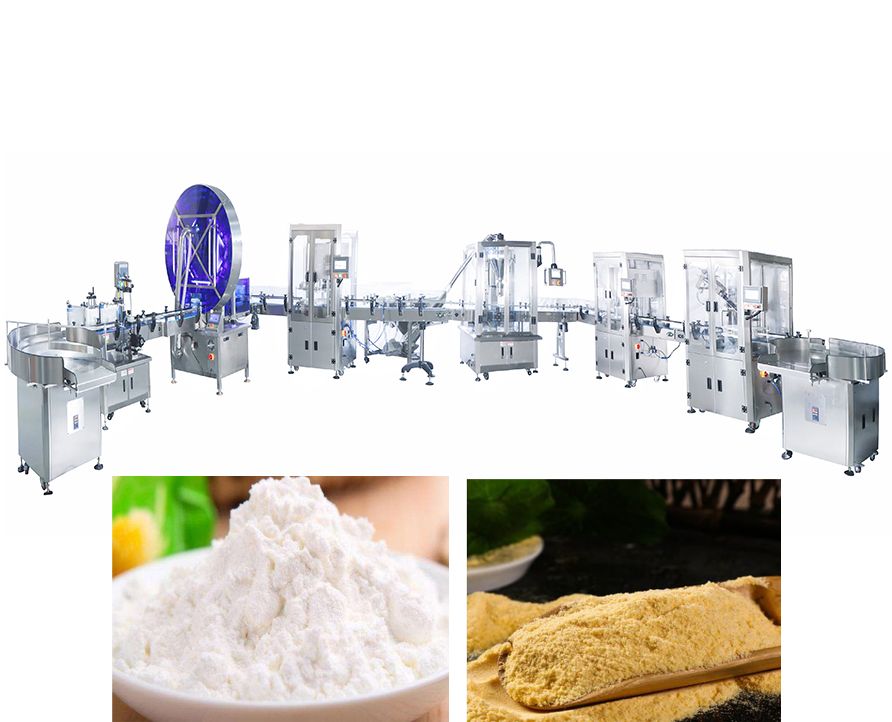 Powder Machine Line,Protein Powder,Milk Powder Single head Filling Sealing Labeling Capping Line