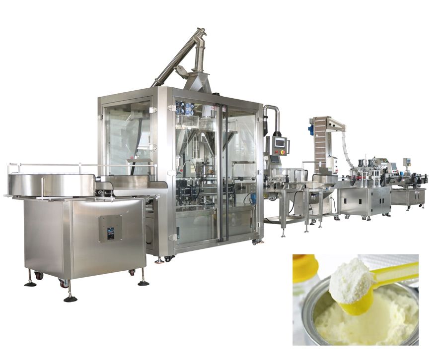Automatic Double Head Powder Filling Machine with Weigher Line