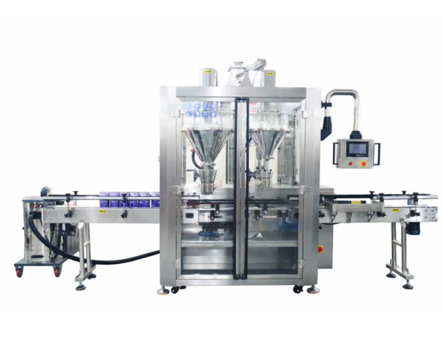 Automatic Double Head Powder Filling Machine with Weigher Line