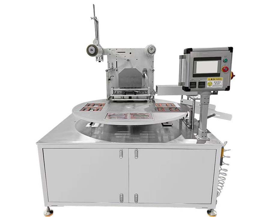 Turntable film sealing machine,Fully automatic rotary hot foil sealing machine