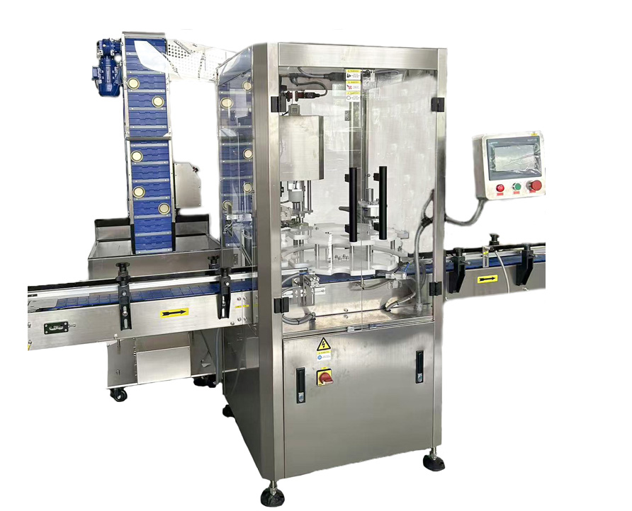 High quality CE Fully automatic production line for filling, capping, labeling and folding chocolate granules, candies, nuts and pistachios in plastic cans with multiple scales