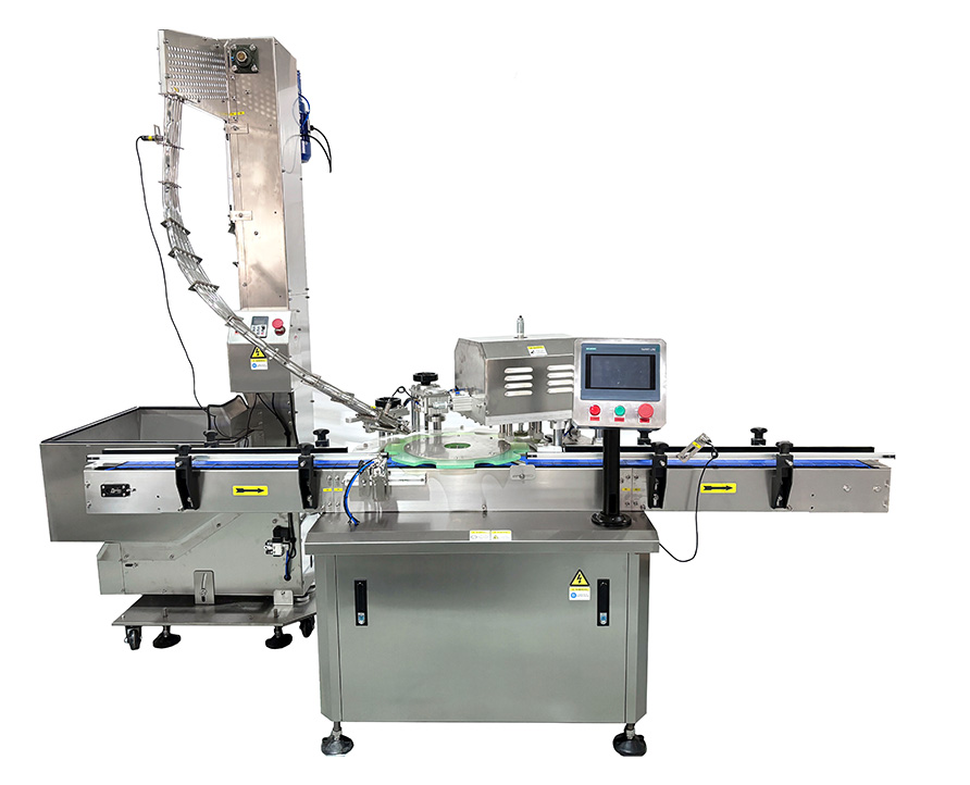 Fully automatic four-wheel screwing capping machine, automatic capping and pressing machine machine, high-speed capping machine
