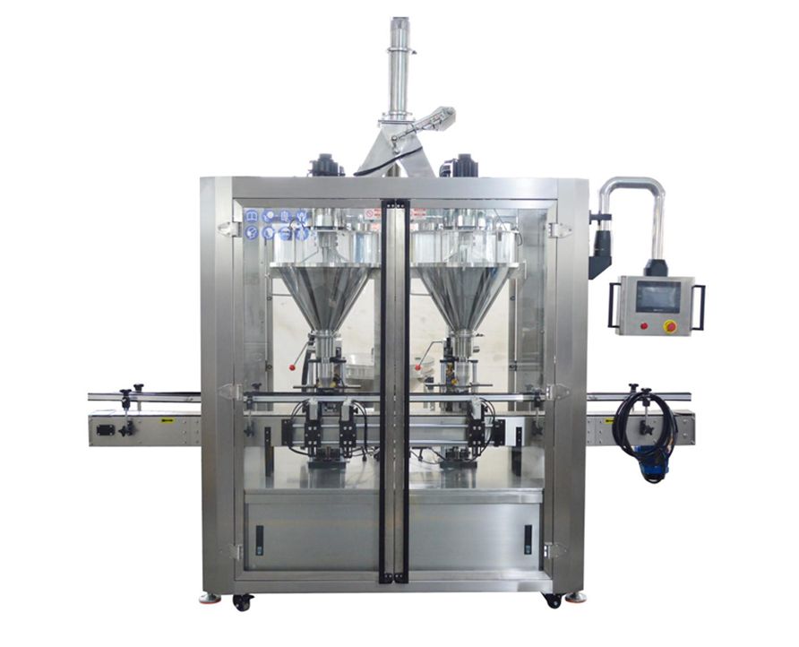 Fully automatic double-head powder filling machine, high-speed powder filling machine for milk and protein powder