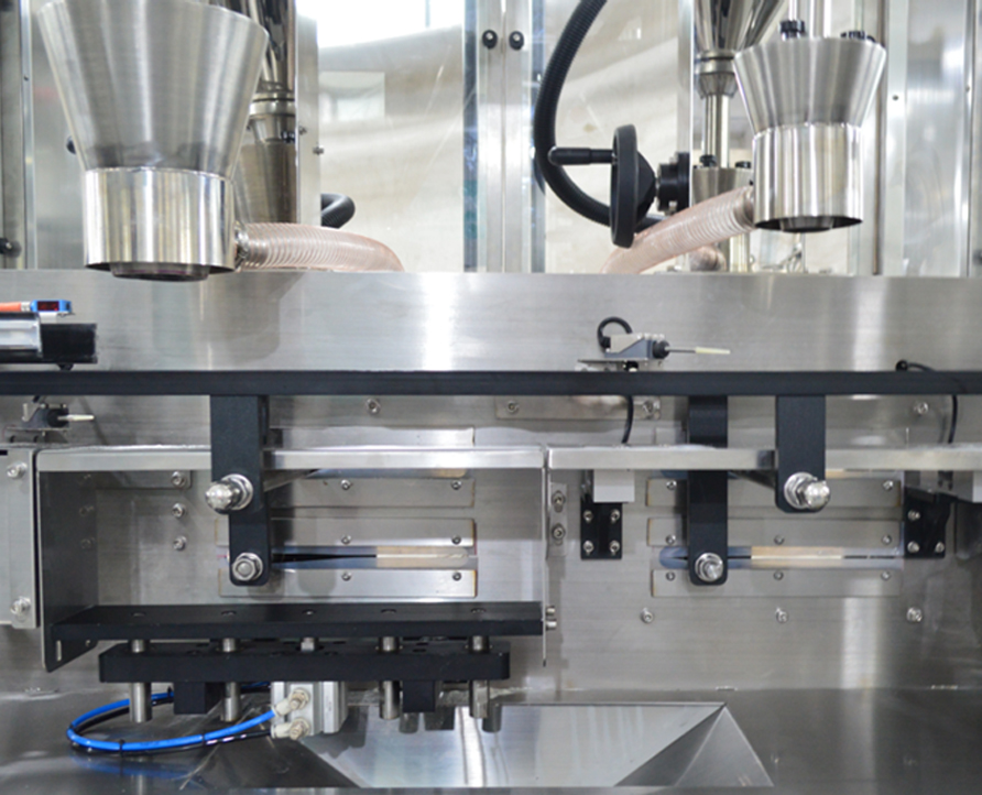 Double-head weighing powder filling machine, Milk/Protein powderfully automatic powder weighing filling machine with weigher rejection function