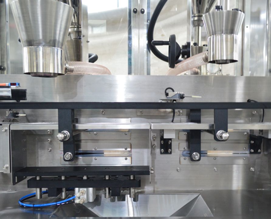 Double-head weighing powder filling machine, Milk/Protein powderfully automatic powder weighing filling machine with weigher rejection function