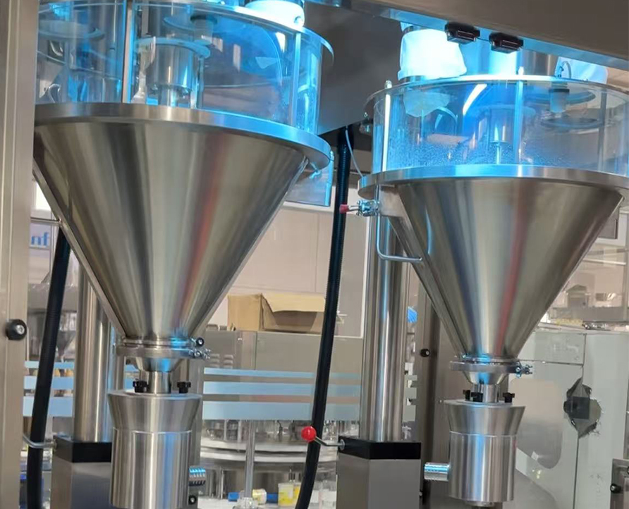 double-head powder filling machine with weighed rejection,high-speed filling machine for milk and protein powder