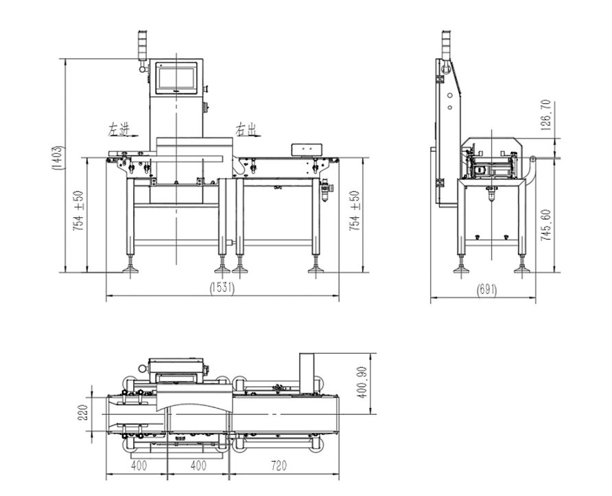 Weight testing machine, In-line Check weigher machine, Check weigher with rejector