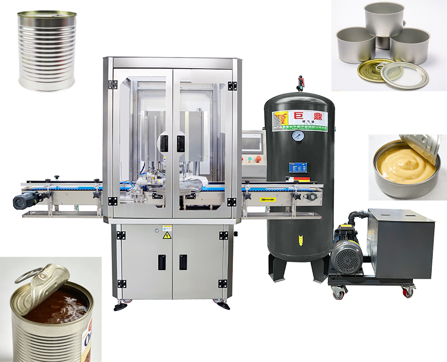 Fully automatic negative pressure can sealing machine with door, vacuum can sealer for food cans