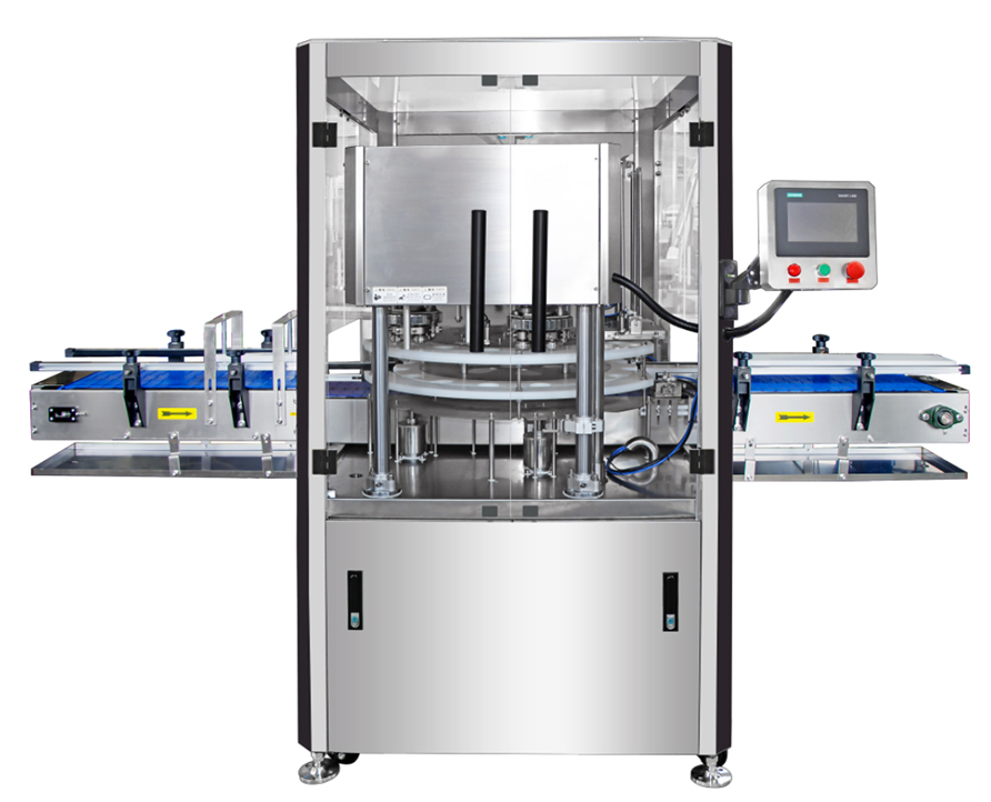 CE fully automatic double head can sealer machine with cover, High speed can seaming machine for Tin Can, Plastic jar, Aluminum Can