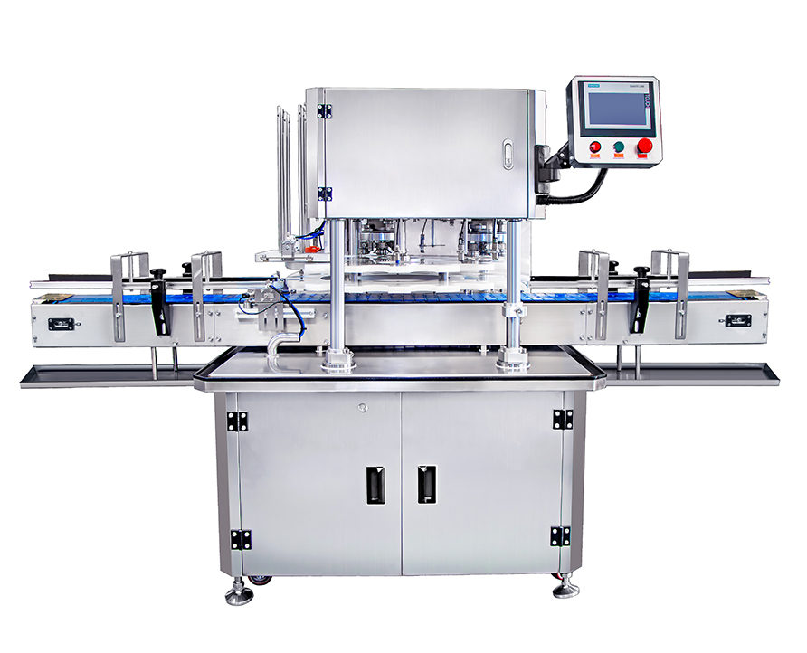Double-head automatic can sealing machine, High-speed servo-controlled dual-head can seamer machine