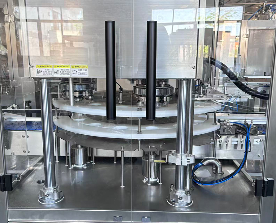 CE fully automatic double head can sealer machine with cover, High speed can seaming machine for Tin Can, Plastic jar, Aluminum Can