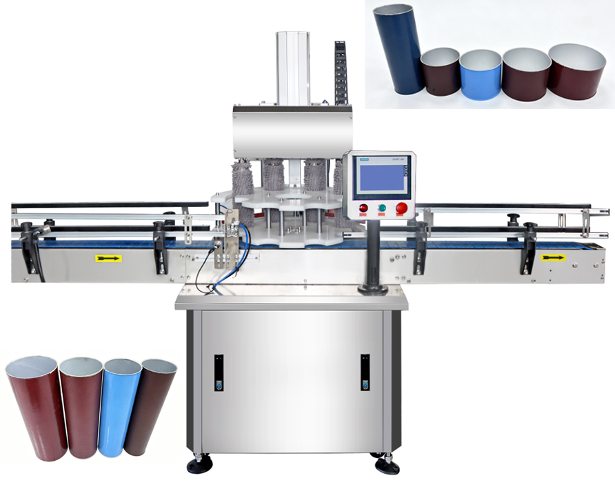 Paper can packaging production line: four-head cleaning, sealing and bottle collecting machine